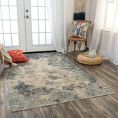 Rizzy Home Platinum PNM109 Blue Area Rug Room Scene