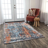 Rizzy Home Premier PMR101 Blue Area Rug Room Scene