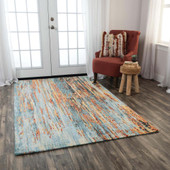 Rizzy Home Premier PMR103 Blue Area Rug Room Scene