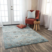 Rizzy Home Premier PMR110 Blue Area Rug Room Scene