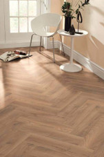 Kronoflooring Herringbone K5947 Historic Oak 5" X 25" 8 MM Laminate Flooring Room Scene
