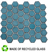 GR888 Greenwich Lafayette Blue (2" Hex) Mosaic Tile