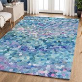 Dalyn Kaleidoscope KL1 Turquoise Area Rug Room Scene