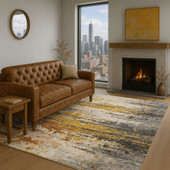 Dalyn Lumara LM1 Graphite Area Rug Room Scene