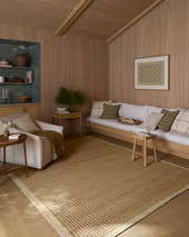 Lilah LIH-01 Natural Bark Area Rug Room Scene - Amber Lewis x Loloi