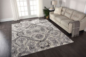 Nourison Twilight TWI03 Ivory Grey Area Rug Room Scene Nourison Twilight TWI03 Ivory Grey Area Rug Room Scene