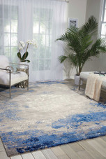 Nourison Twilight TWI22 Blue Grey Area Rug Room Scene Nourison Twilight TWI22 Blue Grey Area Rug Room Scene