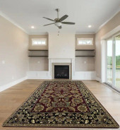 Cambridge 7325 Red Kashan Panel Area Rug by Kas Oriental Rugs