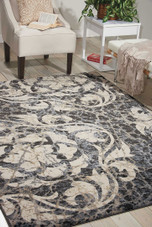 Nourison Maxell MAE10 Ivory/Charcoal Area Rug Room Scene Nourison Maxell MAE10 Ivory/Charcoal Area Rug Room Scene