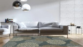 Dynamic Rugs Melody 985014-997 Blue Area Rug Room Scene Dynamic Rugs Melody 985014-997 Blue Area Rug Room Scene