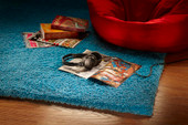 Bliss Shag 1577 Highlighter Blue Area Rug Lifestyle Scene