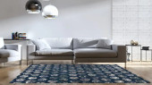 Michael Amini City Chic MA100 Cobalt Area Rug Room Scene Michael Amini City Chic MA100 Cobalt Area Rug Room Scene
