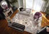 Michael Amini City Chic MA100 Silver Area Rug Room Scene Michael Amini City Chic MA100 Silver Area Rug Room Scene