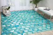 Michael Amini City Chic MA100 Turquoise Area Rug Room Scene Michael Amini City Chic MA100 Turquoise Area Rug Room Scene
