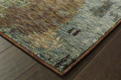 Oriental Weavers Evolution 8011B Blue/ Brown Area Rug Corner Oriental Weavers Evolution 8011B Blue/ Brown Area Rug Corner