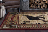 Americana 6550 Beige Area Rug Room Scene Americana 6550 Beige Area Rug Room Scene