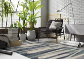 Dalyn Rocco RC7 Navy Area Rug Room Scene Dalyn Rocco RC7 Navy Area Rug Room Scene