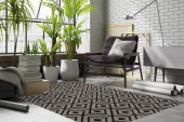 Loloi Dorado DB-02 Beige/Expresso Area Rug Room Scene Loloi Dorado DB-02 Beige/Expresso Area Rug Room Scene