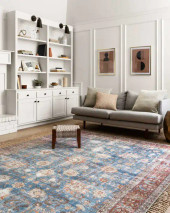 Loloi II Loren LQ-01 Blue Brick Area Rug Room Scene Loloi II Loren LQ-01 Blue Brick Area Rug Room Scene
