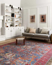 Loloi II Loren LQ-10 Blue Red Area Rug Room Scene Loloi II Loren LQ-10 Blue Red Area Rug Room Scene