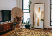 Loloi Victoria VK-02 Ivory/Dk Taupe Area Rug Room Scene Loloi Victoria VK-02 Ivory/Dk Taupe Area Rug Room Scene