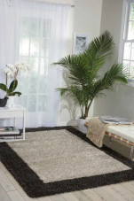 Nourison Amore Shag AMOR5 Silver Charcoal Area Rug Room Scene Nourison Amore Shag AMOR5 Silver Charcoal Area Rug Room Scene