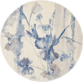 Nourison Somerset ST18 Ivory Blue Round Area Rug