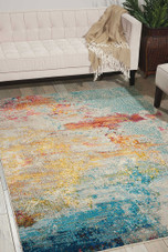Nourison Celestial CES02 Sealife Area Rug Room Scene Nourison Celestial CES02 Sealife Area Rug Room Scene