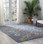 Nourison Passion PSN01 Denim Area Rug Room Scene Nourison Passion PSN01 Denim Area Rug Room Scene