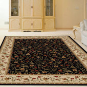Radici Como 1593 Black Area Rug Room Scene Radici Como 1593 Black Area Rug Room Scene