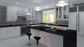 CLNL270 Colonial Presidential Grey Mosaic Tile Room Scene CLNL270 Colonial Presidential Grey Mosaic Tile Room Scene