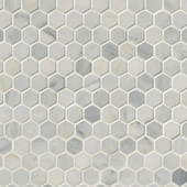 Arabescato Carrara 1" Hexagon Mosaic Tile Arabescato Carrara 1" Hexagon Mosaic Tile