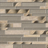 Champagne Toast Glass Blend 4MM Interlocking Mosaic Tile