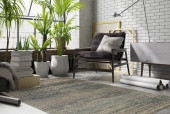 Loloi Millennium MV-02 Grey/Blue Area Rug Room Scene Loloi Millennium MV-02 Grey/Blue Area Rug Room Scene