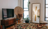 Soho 6023 Black Area Rug - Modern Design Room Scene Soho 6023 Black Area Rug - Modern Design Room Scene