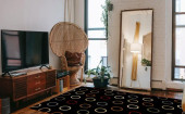 Soho 6043 Black Area Rug - Modern Design Room Scene Soho 6043 Black Area Rug - Modern Design Room Scene