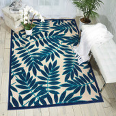 Nourison Aloha ALH18 Navy Area Rug Room Scene 2 Nourison Aloha ALH18 Navy Area Rug Room Scene 2