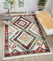 Nourison Navajo NAV02 White Area Rug Room Scene Nourison Navajo NAV02 White Area Rug Room Scene
