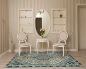 Loloi II Nadia NN-03 Aqua/Navy Area Rug Room Scene Loloi II Nadia NN-03 Aqua/Navy Area Rug Room Scene