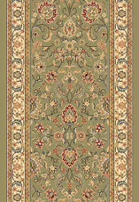 Nubrisa DaVinci Kashan 44 Green 2'2" Wide Hall and Stair Runner