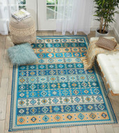 Nourison Madera MAD08 Light Blue Area Rug Room Scene Nourison Madera MAD08 Light Blue Area Rug Room Scene