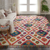 Nourison Nomad NMD03 Ivory/Pink Area Rug Room Scene Nourison Nomad NMD03 Ivory/Pink Area Rug Room Scene