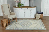 Momeni Anatolia ANA-2 Light Blue Area Rug Room Scene Momeni Anatolia ANA-2 Light Blue Area Rug Room Scene