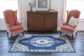 Momeni Anatolia ANA-3 Navy Area Rug Room Scene Momeni Anatolia ANA-3 Navy Area Rug Room Scene