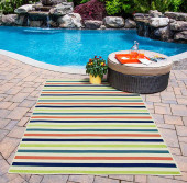 Momeni Baja BAJ-1 Stripe Multi Area Rug Room Scene Momeni Baja BAJ-1 Stripe Multi Area Rug Room Scene