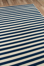Momeni Baja BAJ-1 Stripe Navy Area Rug Corner Momeni Baja BAJ-1 Stripe Navy Area Rug Corner