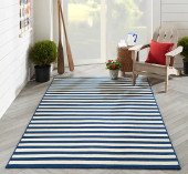 Momeni Baja BAJ-1 Stripe Navy Area Rug Room Scene Momeni Baja BAJ-1 Stripe Navy Area Rug Room Scene