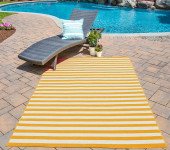 Momeni Baja BAJ-1 Stripe Yellow Area Rug Room Scene Momeni Baja BAJ-1 Stripe Yellow Area Rug Room Scene