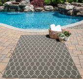 Momeni Baja BAJ-2 Trellis Grey Area Rug Room Scene Momeni Baja BAJ-2 Trellis Grey Area Rug Room Scene