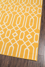 Momeni Baja BAJ-3 Links Yellow Area Rug Corner Momeni Baja BAJ-3 Links Yellow Area Rug Corner